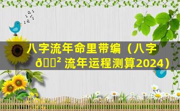 八字流年命里带编（八字 🌲 流年运程测算2024）